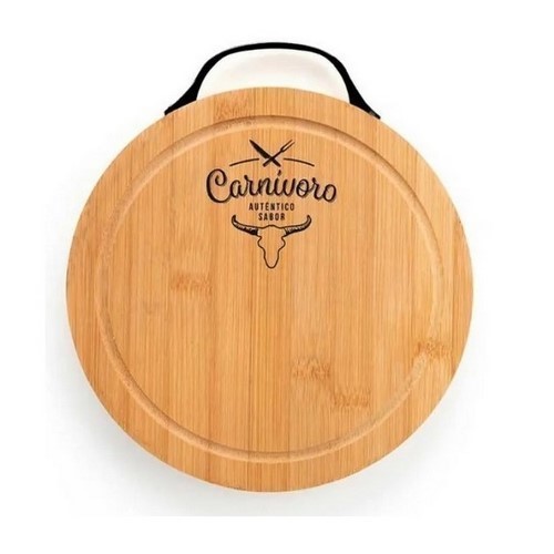 TABLA CORTAR QUID CARNIVORO BAMBU REDONDA 22X2CMS